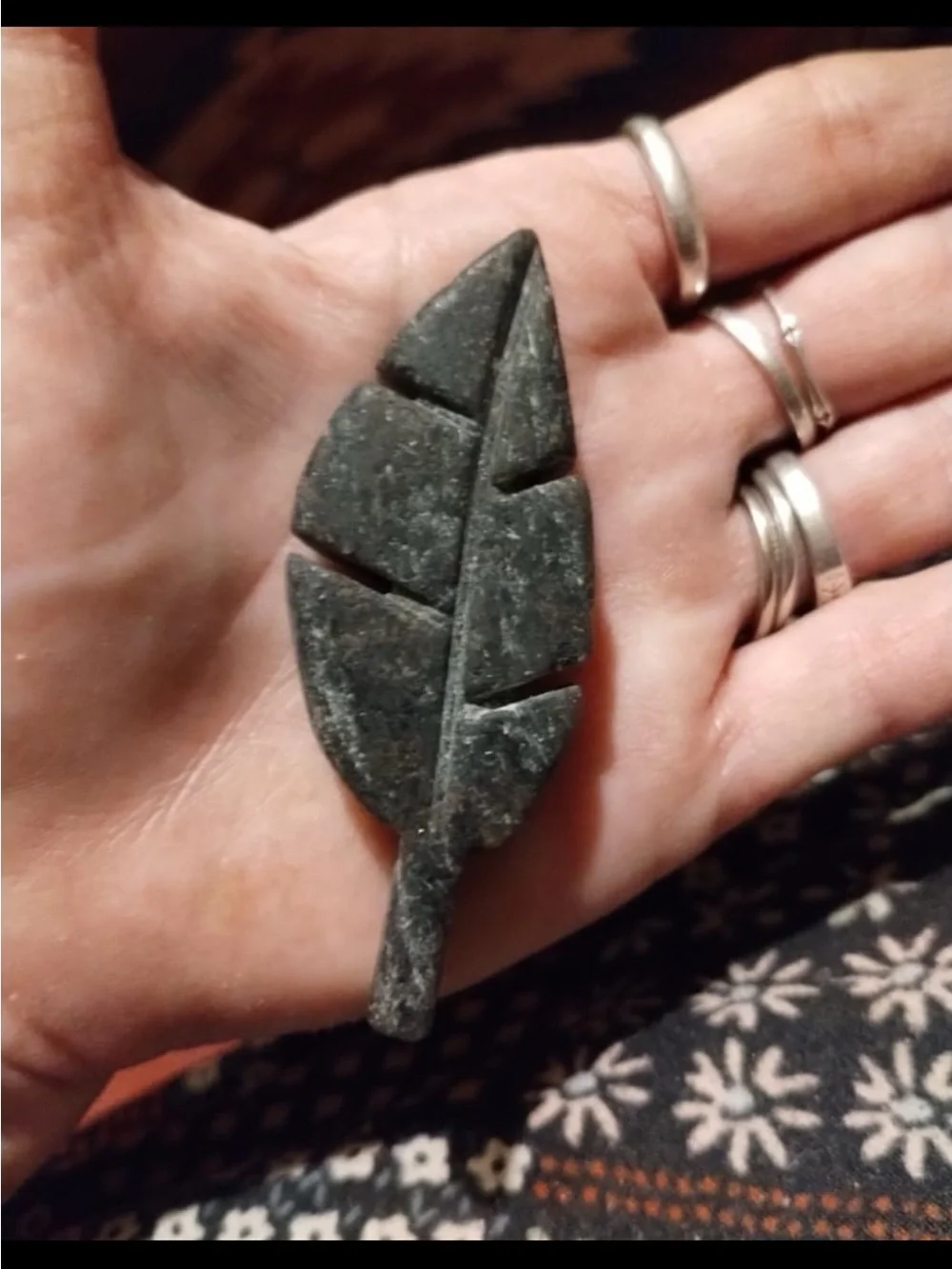 Shungite Leaf Carving